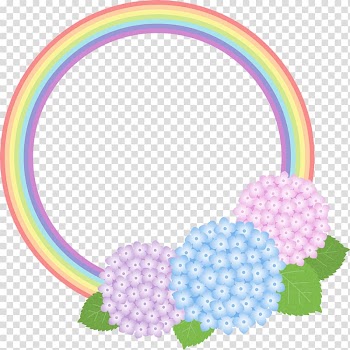 French hydrangea East Asian rainy season Qixi Festival, techno frame transparent background PNG clipart