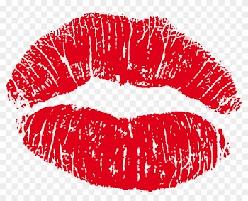 French Kiss Lipstick Clip Art - Red Lips Kiss