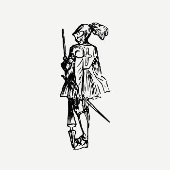 French knight collage element, historic | Free PSD Illustration - rawpixel