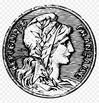 French Money Clipart - Coin Head Vector