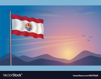 french polynesia flag in the morning sun