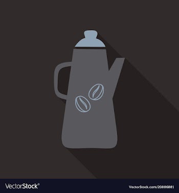 French press coffee maker flat material design vector image