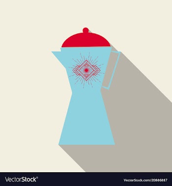 French press coffee maker flat material design vector image