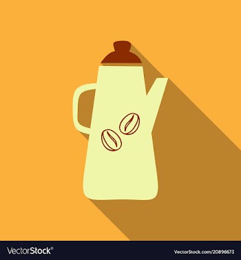 French press coffee maker flat material design vector image