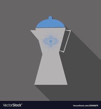 French press coffee maker flat material design vector image