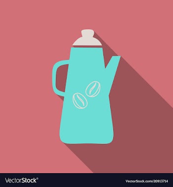 French press coffee maker flat material design vector image