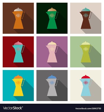 French press coffee maker flat material design vector image