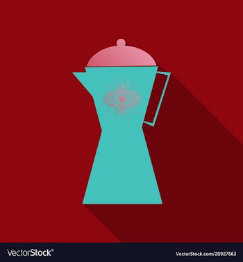 French press coffee maker flat material design vector image