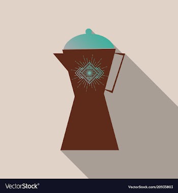 French press coffee maker flat material design vector image