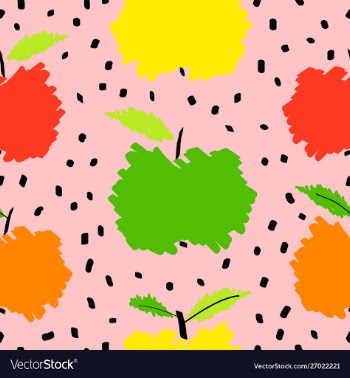 Fresh apple fruit seamless pattern abstract vector image