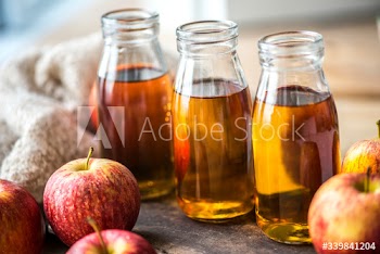 Fresh apple juice close up shot