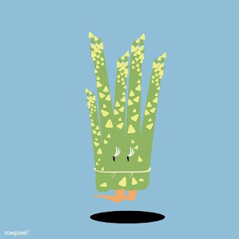 Fresh asparagus cartoon character vector | Free stock vector - 538715
