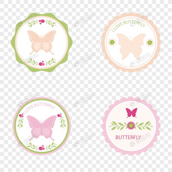 Fresh butterfly label png image_picture free download ...