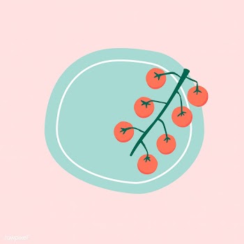 Fresh cherry tomatoes on a plate vector | Free stock vector - 537922
