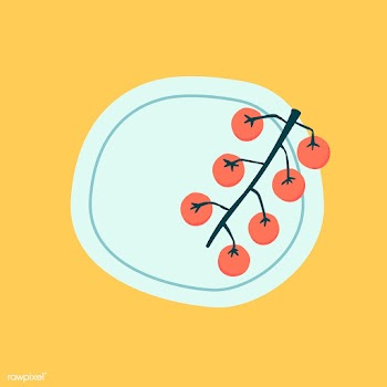 Fresh cherry tomatoes on a plate vector | Free stock vector - 537989