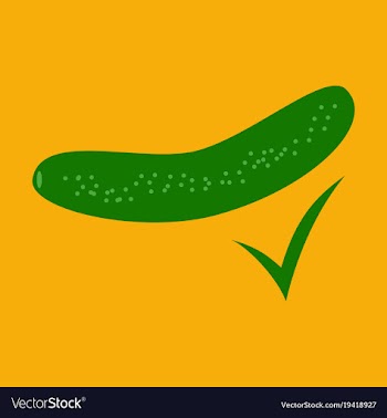 Fresh cucumber vegetable isolated flat icon vector image