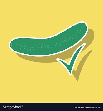 Fresh cucumber vegetable isolated sticker icon vector image