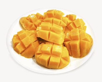 Fresh cut mangoes collage element, | Free PSD - rawpixel