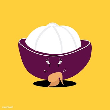 Fresh cut mangosteen cartoon character vector | Free stock vector - 538575