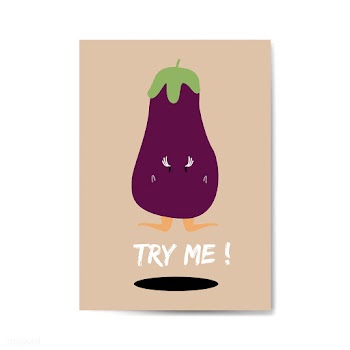 Fresh eggplant cartoon character card vector | Free stock vector - 538688
