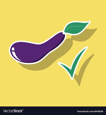 Fresh eggplant vegetable isolated icon eggplant vector image