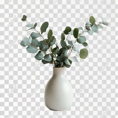 Fresh Eucalyptus in a Simple Vase