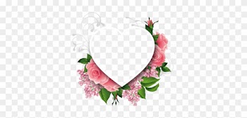 Fresh Flower Heart Photo Frame, Fresh Flower Heart - Love Rose Pink Png