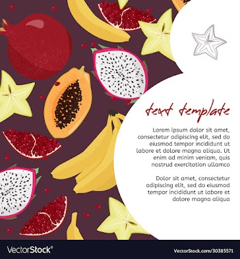 fresh fruits template bright food card