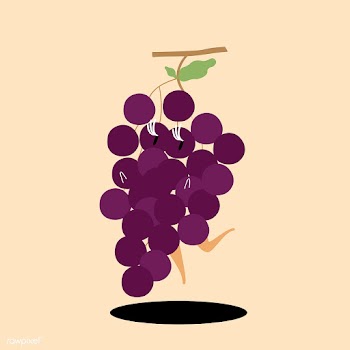 Fresh grapes cartoon character vector | Free stock vector - 538759