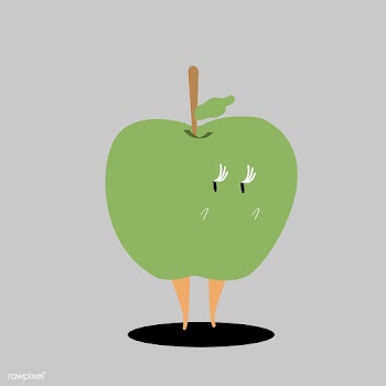 Fresh green apple cartoon character vector | Free stock vector - 538555