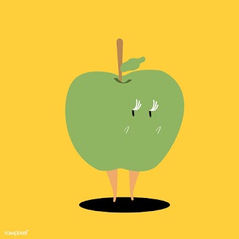 Fresh green apple cartoon character vector | Free stock vector - 538783