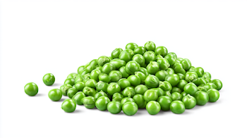 Fresh Green Peas on White Background