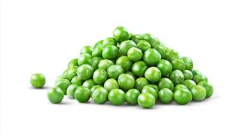 Fresh Green Peas on White Surface