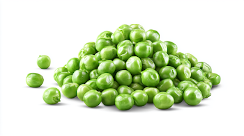 Fresh Green Peas on White Surface