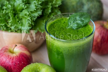 Fresh green smoothie macro shot