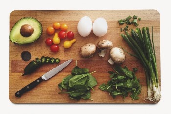 Fresh ingredients flat lay collage | Free PSD - rawpixel
