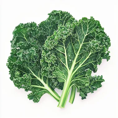 Fresh Kale Leaves on White Background Fresh Kale Leaves on White Background