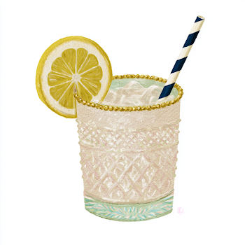 Fresh Lemonade in a Vintage Glass