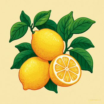 Fresh Limoncello Lemons in a Cluster
