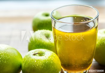 Fresh organic green apple juice