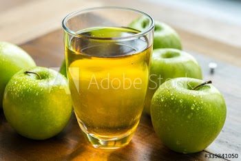 Fresh organic green apple juice