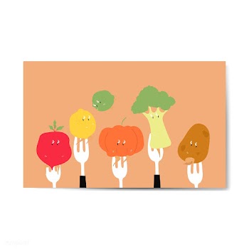 Fresh organic vegetable cartoons on forks | Free stock vector - 538651