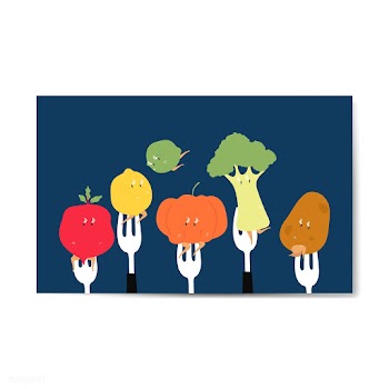 Fresh organic vegetable cartoons on forks | Free stock vector - 538701