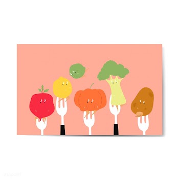 Fresh organic vegetable cartoons on forks | Free stock vector - 538770