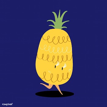 Fresh pineapple cartoon character vector | Free stock vector - 538635