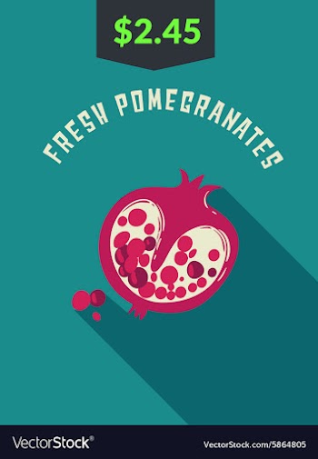 Fresh Pomegranates vector image