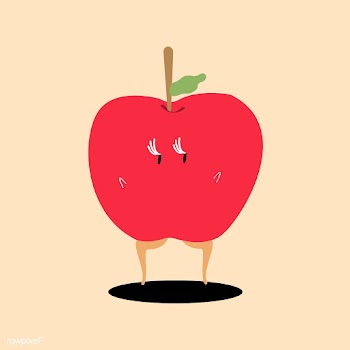 Fresh red apple cartoon character vector | Free stock vector - 538547