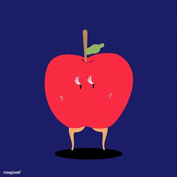 Fresh red apple cartoon character vector | Free stock vector - 538581