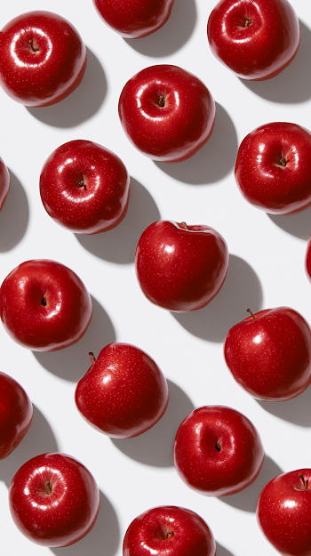 Fresh Red Apples on White Background