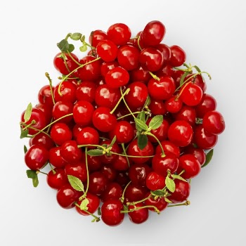 Fresh red cherries sticker, food | Free PSD - rawpixel